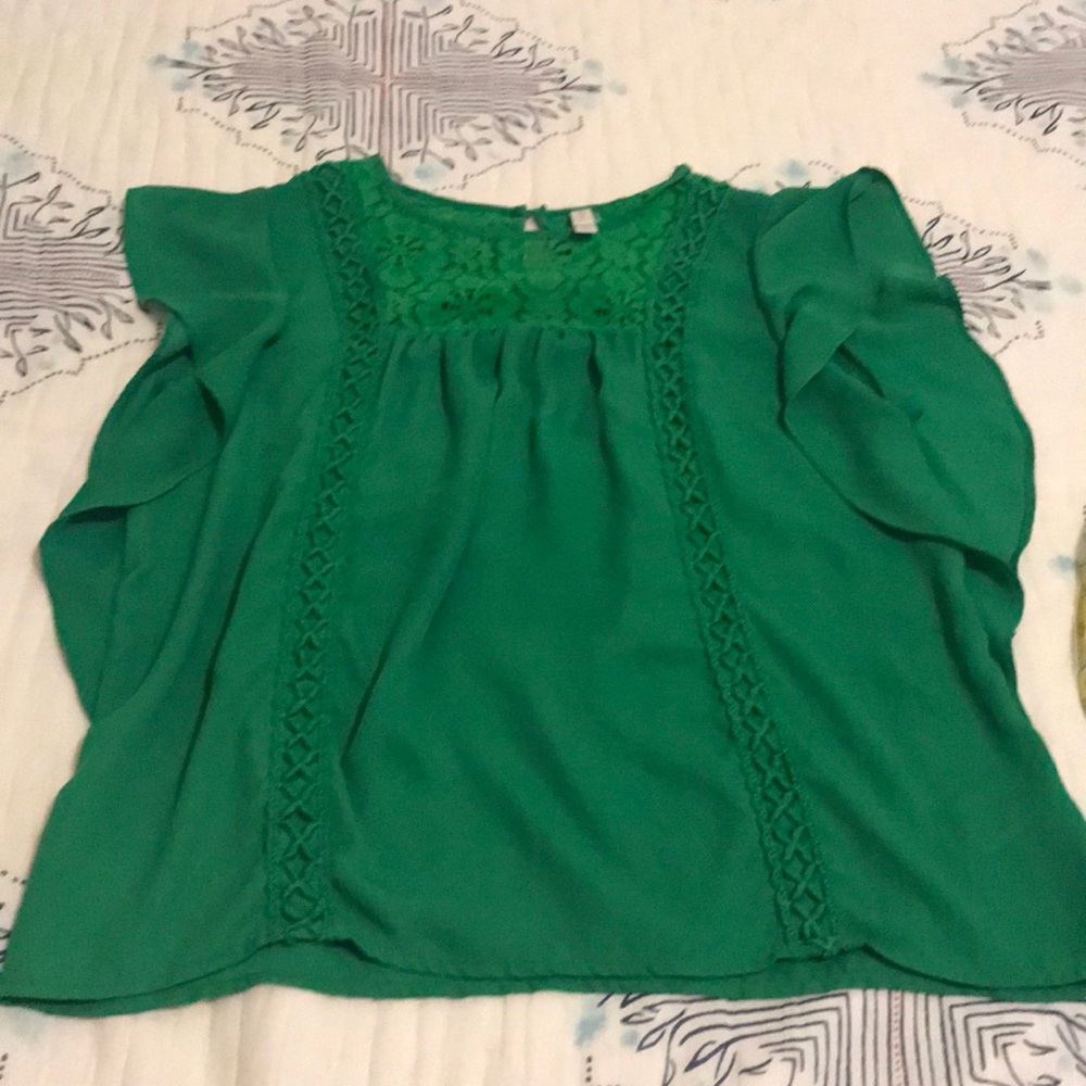 Flowing green blouse